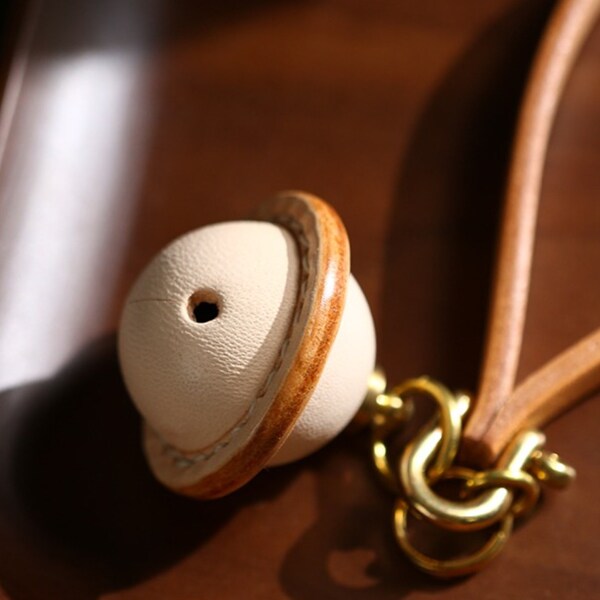 Leather Bell Keychain Etsy