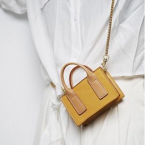 Leather Mini Bag, Handmade Small Bag, Leather Mini Crossbody Bag, Can Hold Lipstick, Card, Earphone,Keys, Leather Handbag/Purse