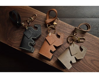 Leather Elephant Charm, Leather Bag Charm, Cute Elephant Handbag and Purse Charm, Elephant Keychain, Leather Gift, Bag Charm for Handbag