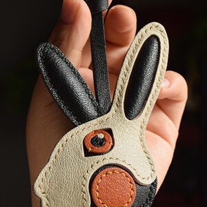 Leather Rabbit Charm, Rabbit Bag Charm, Cute Rabbit Leather Handbag ...