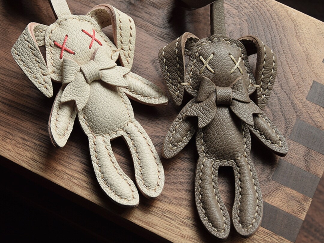 Leather Rabbit Charm, Rabbit Bag Charm, Cute Rabbit Leather Handbag and ...
