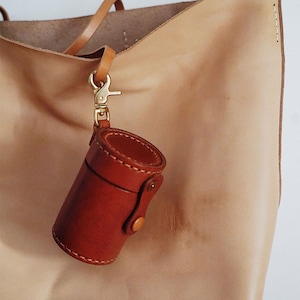Portamonete cilindrico in pelle, borsa in pelle, organizer in pelle, portachiavi con portamonete carino, custodia protettiva in pelle per chiavi, astuccio in pelle