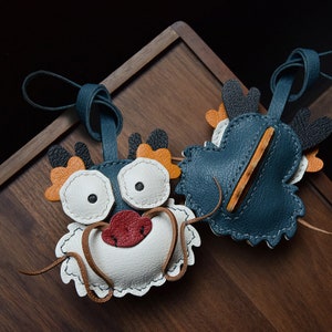 Leather Dragon Bag Charm, Handmade Leather Chinese Dragon Charm ...