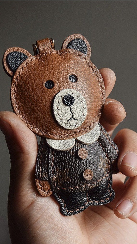 Leather Brown Bear Keychain Making Kit | Cute DIY Keychain Kits B