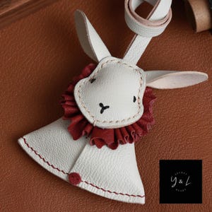 Leather Rabbit Charm, Rabbit Bag Charm, Cute Rabbit Leather Handbag/ Purse Charm, Bunny Keychain, Gift for her, Bag Charm for Handbag