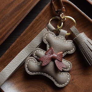 Teddy Bear Shaped Louis Vuitton Style Damier Keychain/Bag Charm (With Strap)