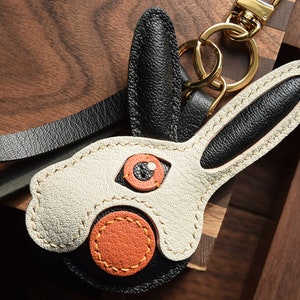 Leather Rabbit Charm, Rabbit Bag Charm, Cute Rabbit Leather Handbag ...
