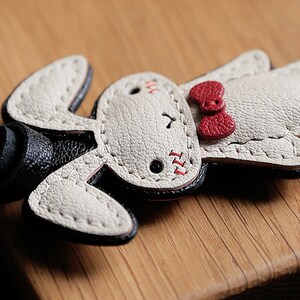 Leather Bunny Charm, Handmade Rabbit Bag Charm, Cute Bunny Leather ...