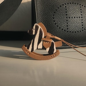 Leather Horse Charm, Handmade Leather Bag Charm, Leather Handbag and Purse Charm, Cute Horse Keychain, Handmade Leather Gift