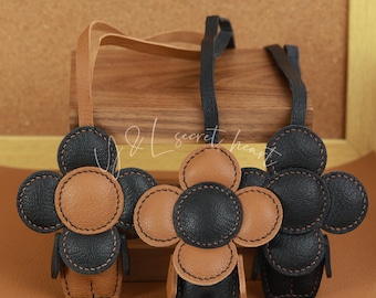 Leather Flower Charm, Handmade Floral Charm, Cute Flower Leather Handbag/ Purse Charm, Flower Keychain, Kelly Bag Charms, Leather Gift
