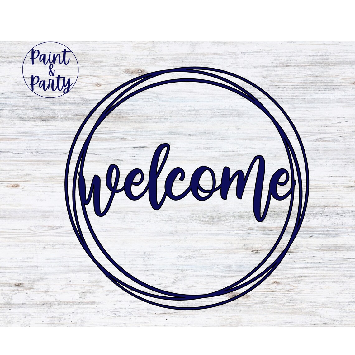 Round Welcome Farmhouse SVG, Glowforge or Cricut Ready Cut File for ...