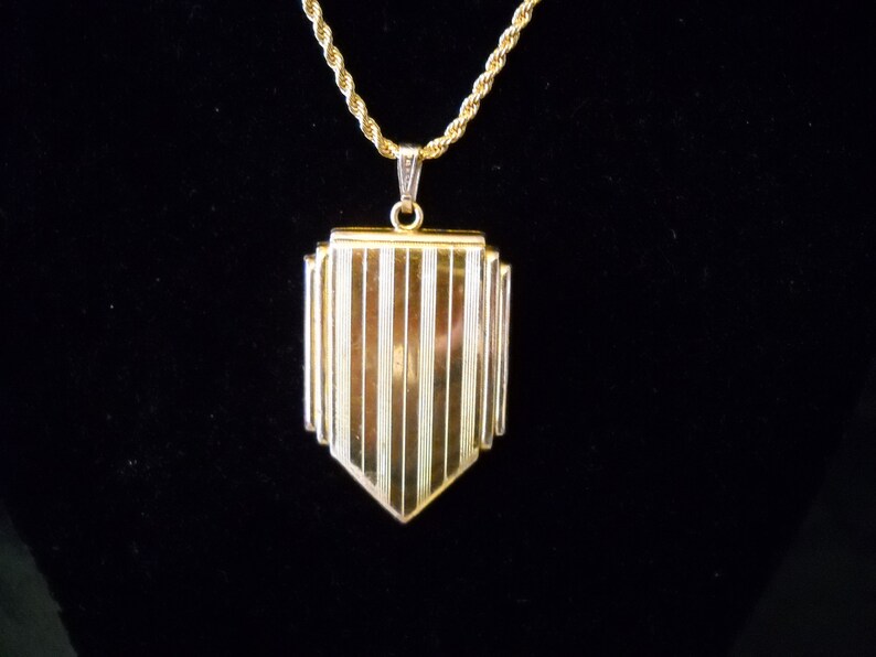 Vintage Art Deco Style Double Picture Locket Floral Design Etsy