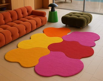 Hand Tufted Wool Area Rug: Modern Colors, Handmade 8x10, 9x12, 10x14