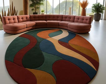 Hand-Tufted Wool Area Rug: Modern Colors, Handmade 8x10, 9x12, 10x14