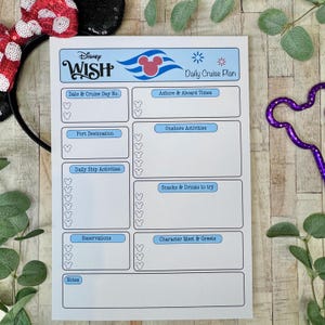 Wish Cruise Daily Planner Sheet - Digital Download