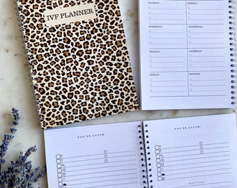 Panter print IVF-planner, ICSI-planner, datumloze ivf-planner, datumloze planner, ivf-dagboek, planner, vruchtbaarheid