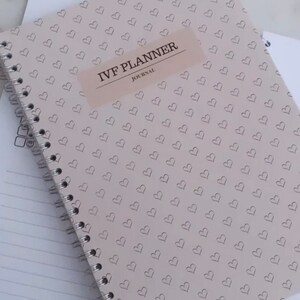 Agenda FIV hartjes beige, agenda ICSI, agenda datumloze ivf, agenda datumloze, ivf-dagboek, agenda, vruchtbaarheid