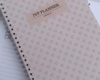 Beige hartjes IVF-planner, ICSI-planner, datumloze ivf-planner, datumloze planner, ivf-dagboek, planner, vruchtbaarheid