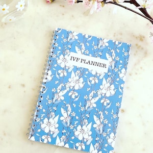 Planificateur de FIV Blauwe bloemetjes, planificateur ICSI, planificateur datumloze ivf, planificateur datumloze, ivf-dagboek, planificateur, vruchtbaarheid