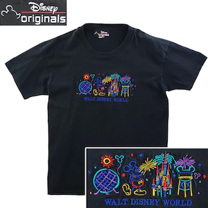 Walt Disney World Vintage T-Shirt Mickey Fireworks Embroidered Single Stitch 90s