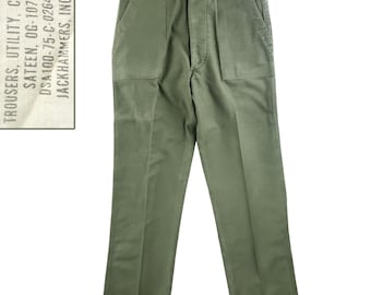 Vintage 60's 70's OG-107 Type 1 Sateen Army Military Baker