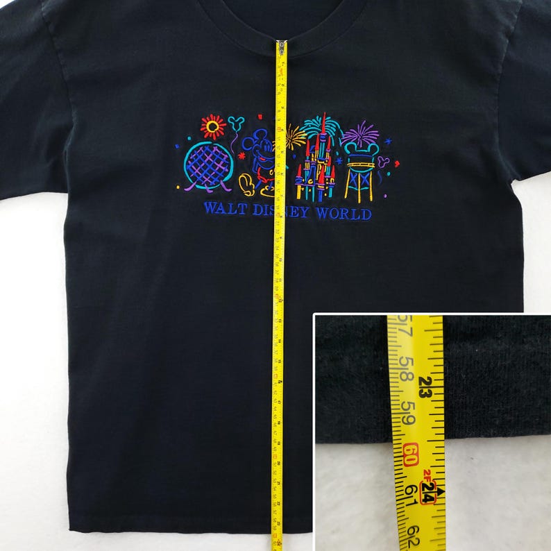 Walt Disney World Vintage T-Shirt Mickey Fireworks Embroidered Single Stitch 90s