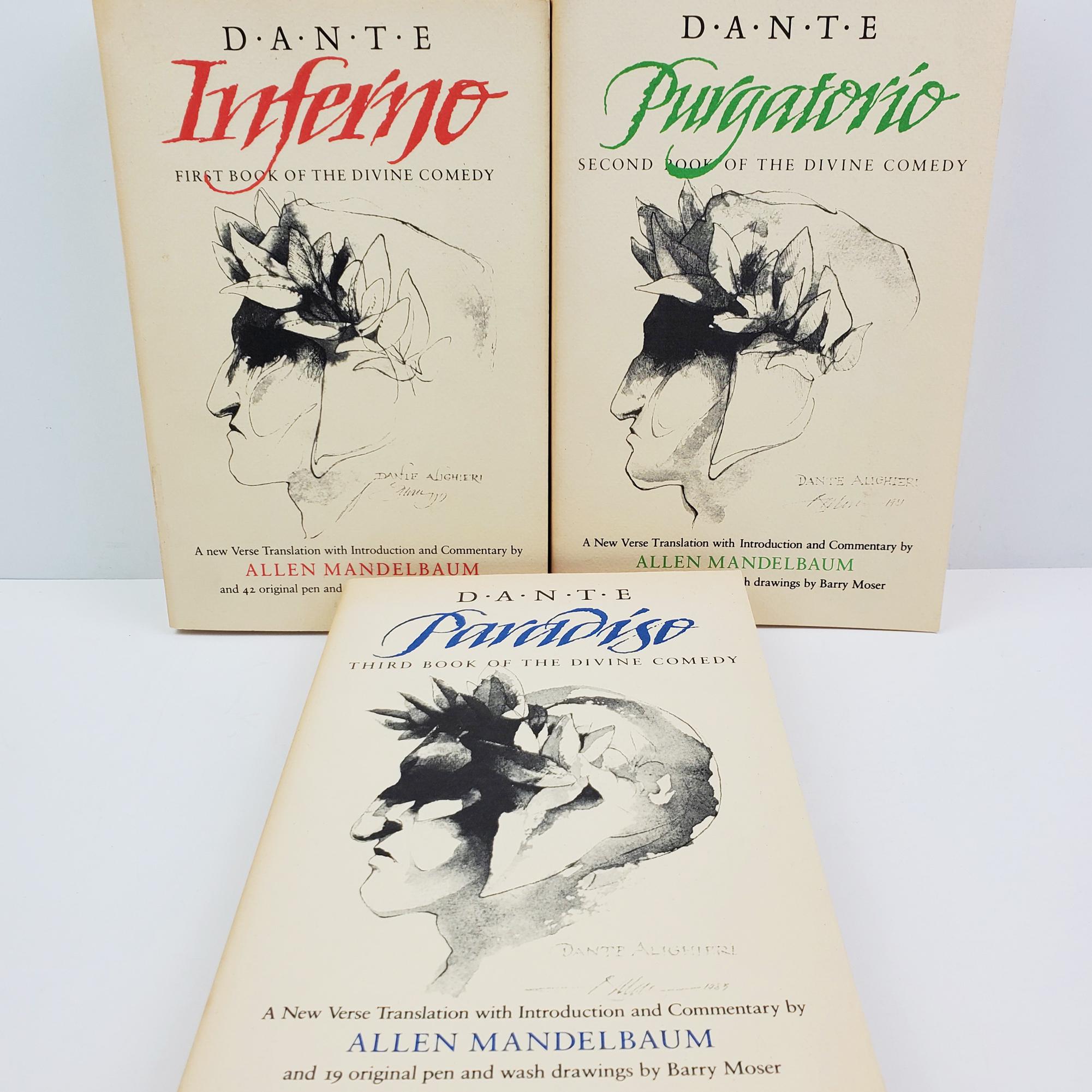 Divine Comedy Dante Alghieri 3 Books Set TPB Mandelbaum 1980s