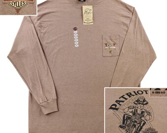 Harley Davidson Vintage T-Shirt 90s Millennium Y2K Patriot Biker USA XXL NWT