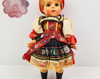 Czech Doll Lidova Tvorba 1960s Vintage UH. Brod Traditional Outfit Arm Leg Action 13"
