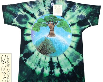 Vintage 1990s Mike Dubois Smiling Sunshine Tie Dye T Shirt