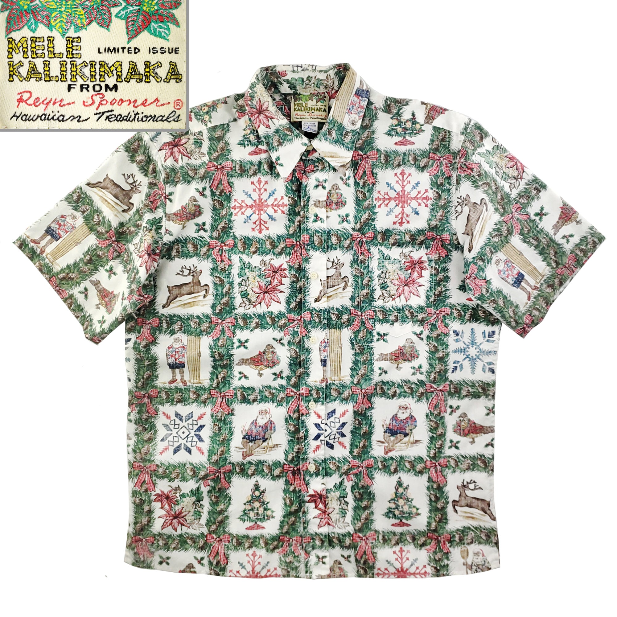 MELE KALIKIMAKA Reyn Spooner アロハシャツ Reyn Spooner Mele Kalikimaka Shirt Christmas 2000 Hawaiian