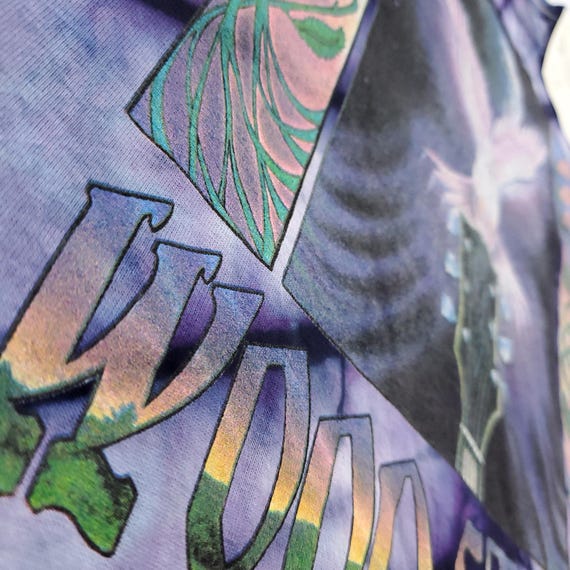 Woodstock T-Shirt 90s Vintage Mikio Kennedy Tie Dye Dove Guitar 