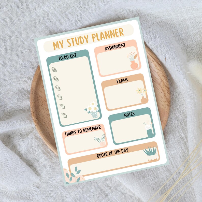 Digital Study Planner Printable PDF, Printable Study Schedule, Academic ...