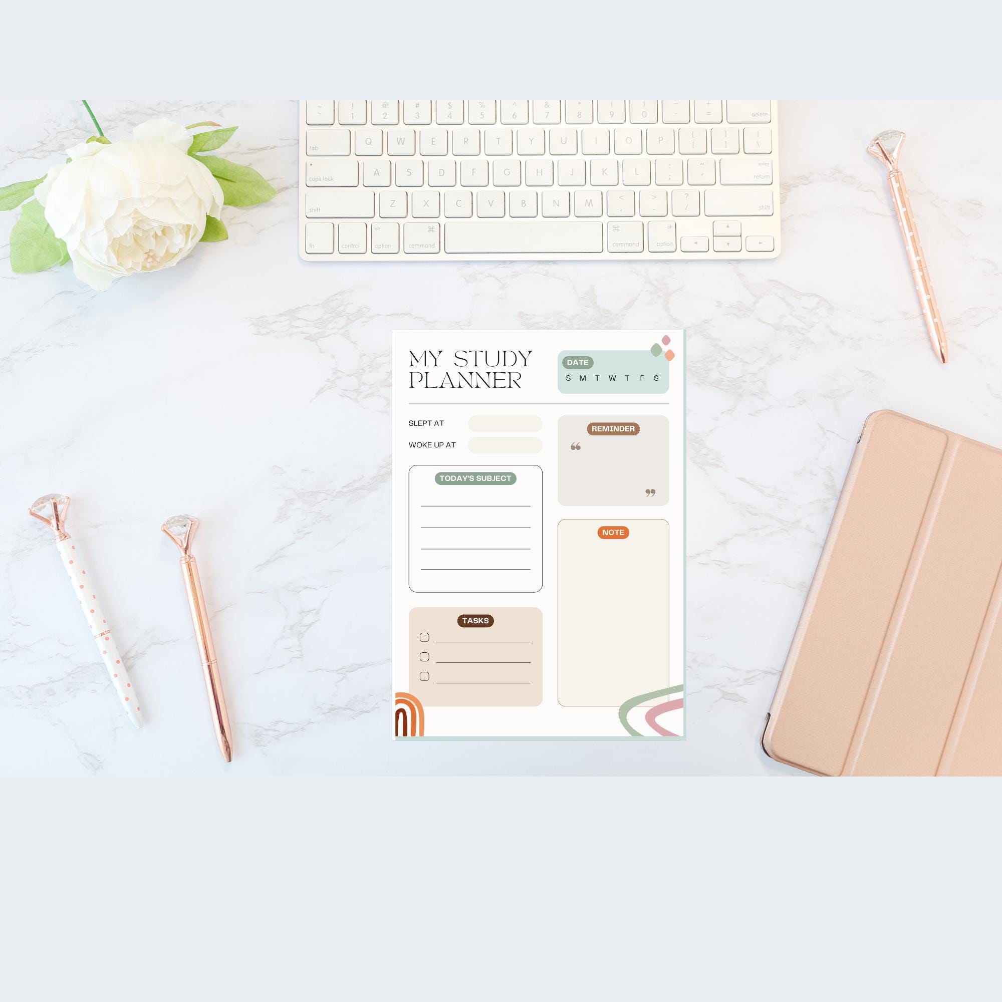 Digital Study Planner Printable PDF, Printable Study Schedule, Academic ...