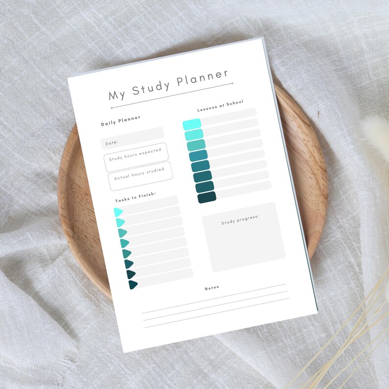 Digital Study Planner Printable PDF, Printable Study Schedule, Academic ...