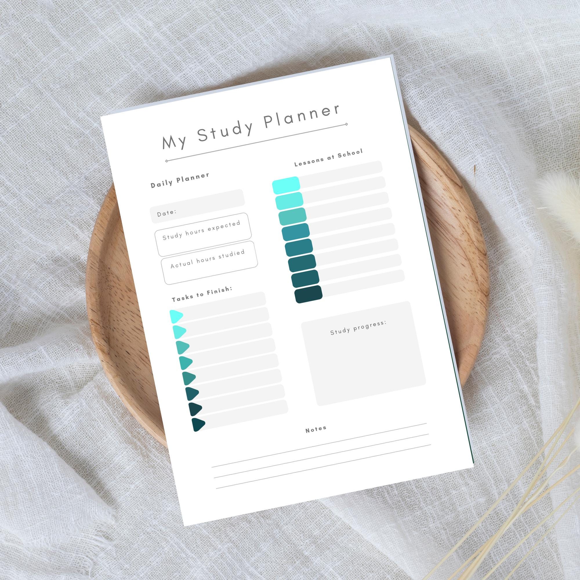 Digital Study Planner Printable PDF, Printable Study Schedule, Academic ...