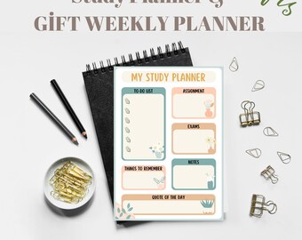 Digital Study Planner Printable PDF, Printable Study Schedule, Academic Goal Tracker, Stay Organized, Student Planner, Homework Planner A4