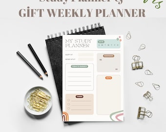 Printable Study Planner, Digital Study Schedule, College Planner, Goal Tracker, Printable Academic Planner, Digital Study Homework Tracker
