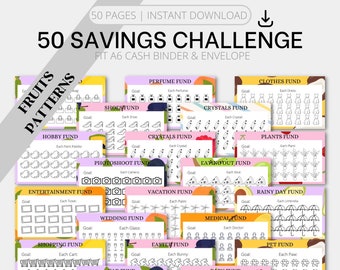 Printable A6 Savings Challenge Bundle | A6 Cash Envelope System, Cash Stuffing, A6 Savings Tracker,  A6 Budget Binder | Instant Download PDF