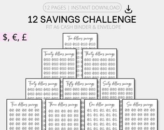 Printable A6 Savings Challenge Bundle | Mini Savings Challenge Trackers, A6 Money Challenge, A6 Binder Inserts,  A6 Budget Binder