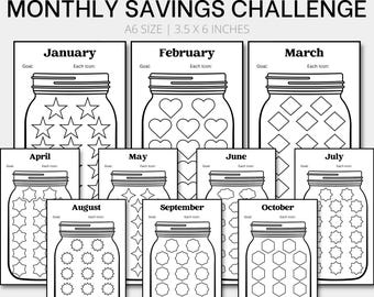 Printable A6 Savings Challenge | Cash Envelope Inserts, Monthly A6 Savings Tracker,  A6 Budget Binder, A6 Binder Insert, A6 Cash Binder