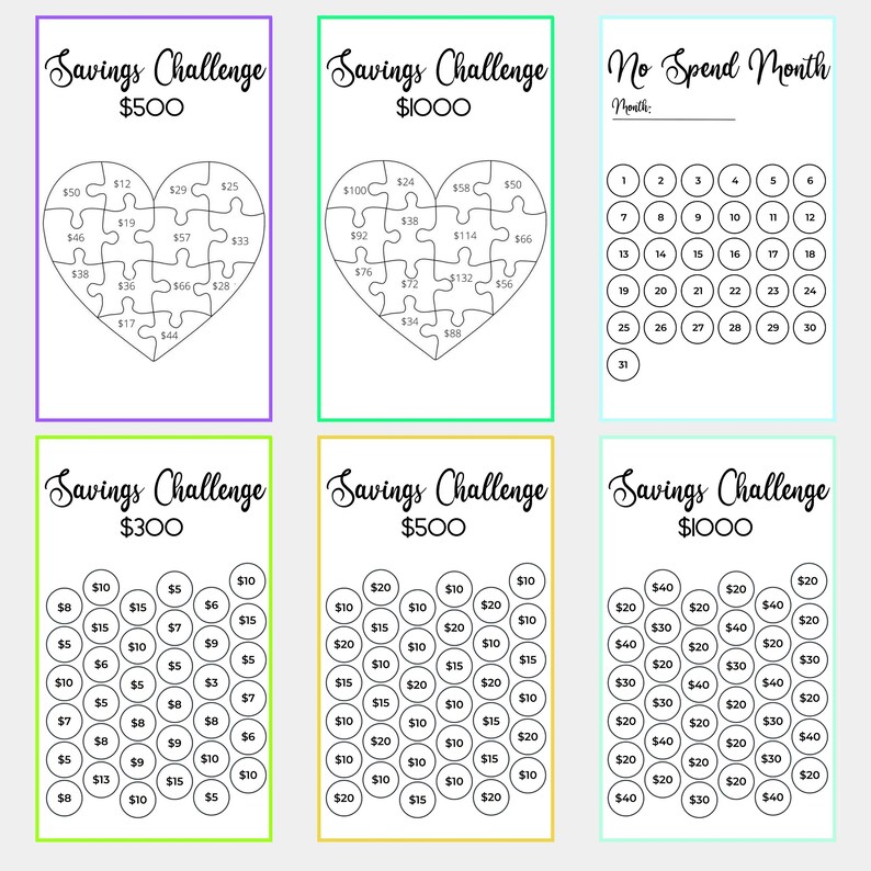 Printable A6 Savings Challenge Bundle A6 Cash Envelope - Etsy