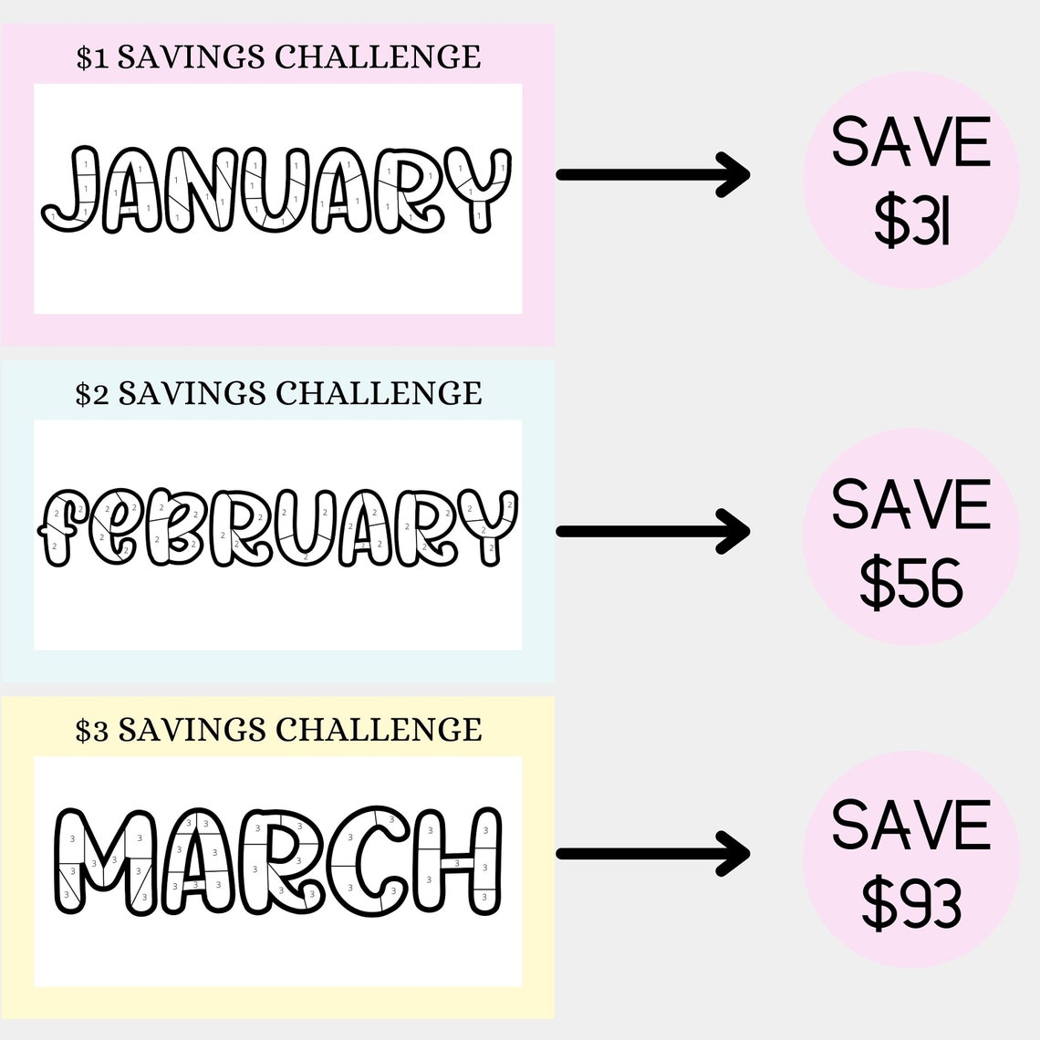 Printable A6 Savings Challenge Bundle Monthly Savings Cash - Etsy