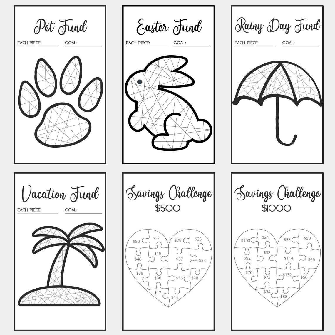 Printable A6 Savings Challenge Bundle A6 Money Challenge A6 Etsy Sweden