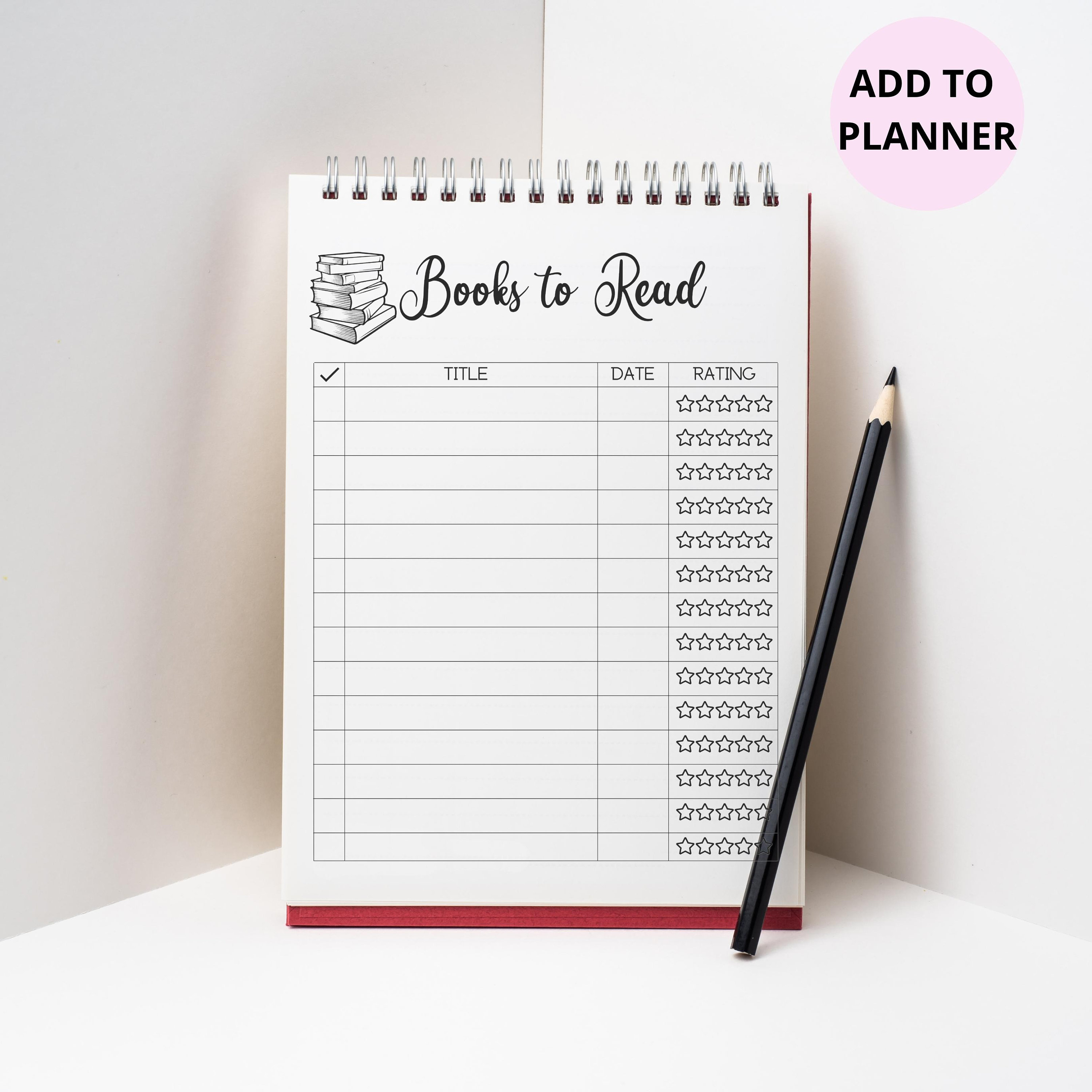 Printable Reading Journal Reading Log, Book Planner, Reading Tracker