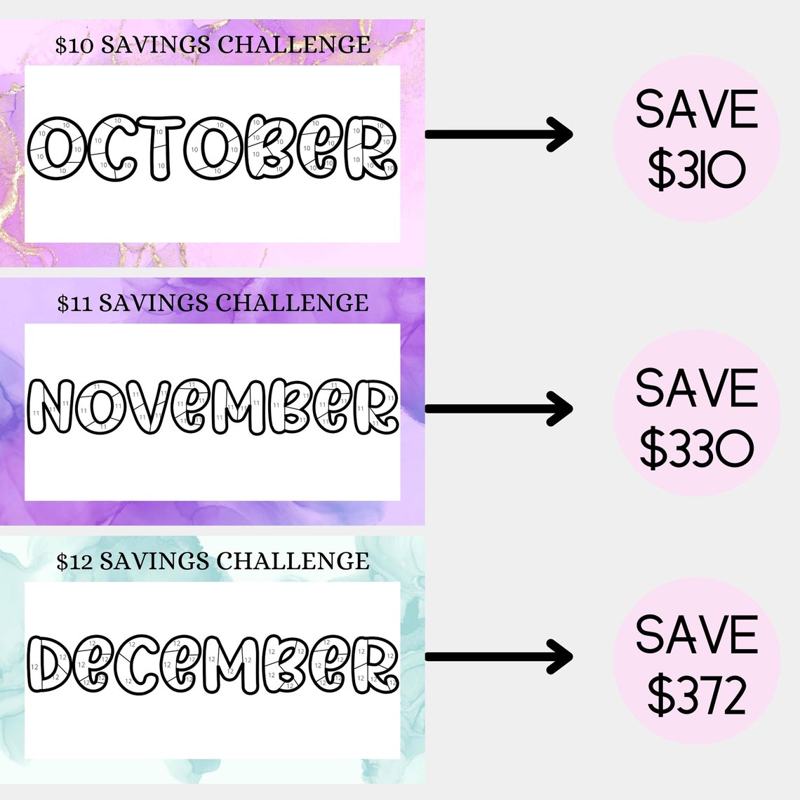 Printable A6 Savings Challenge Bundle | Monthly A6 Cash Envelope ...