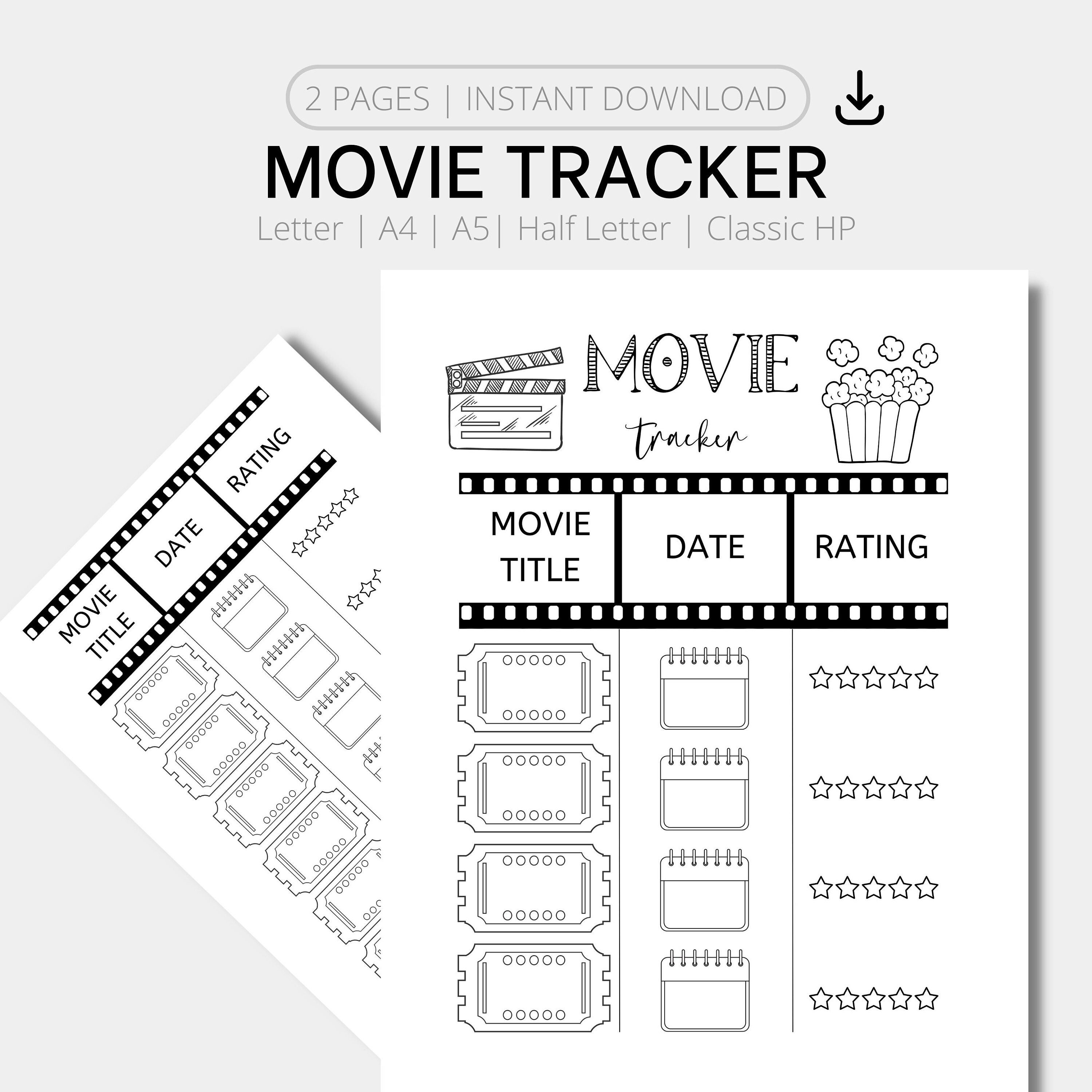 『ryotasu映画関連資料５５０』 Printable Movie Tracker Template | Movie to Watch List