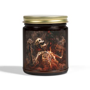 Dymny, topniejący szkielet | Świeca woskowa Dark Art Coconut Apricot