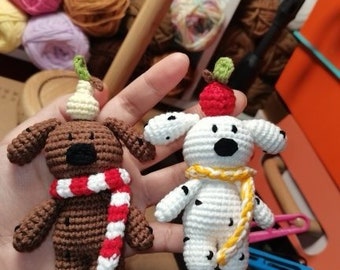 Patrón de crochet de perro manchado, tutorial de Amigurumi PDF en terminología estadounidense, perro de crochet, patrón de crochet PDF.