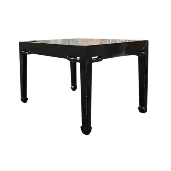 TABLE GASSHO, table basse, bois de chêne laqué noir brillant. Antiquité chinoise, bois naturel, fait main, Vintage